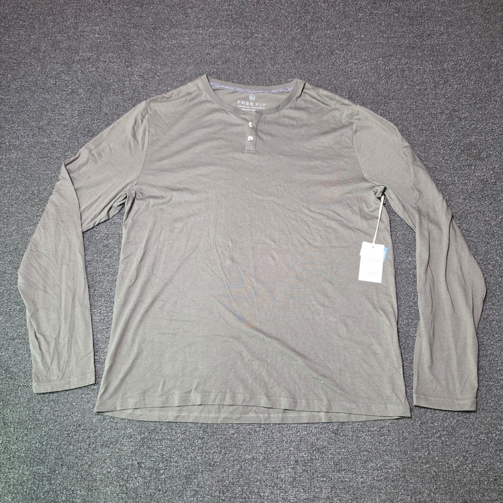 Free Fly Bamboo Heritage Henley Fatigue Mens XL UPF 50+ Long Sleeve Outdoors NEW